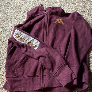 Minnesota gophers zip up hoodie. Size large (junior)